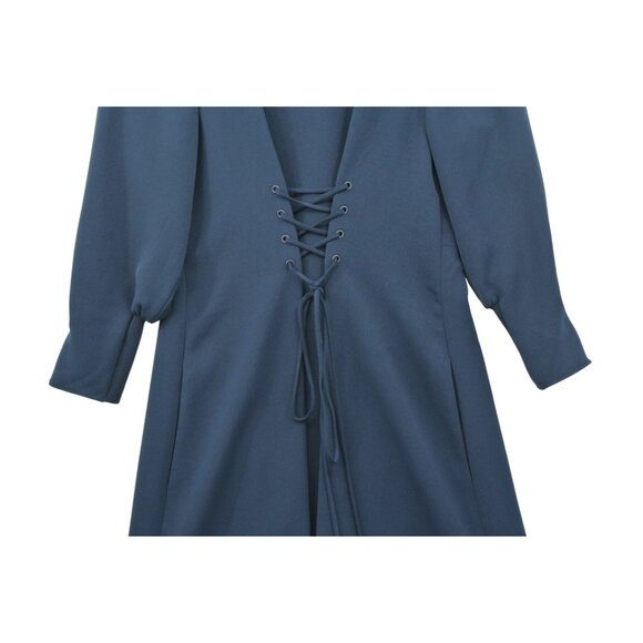 NWT Tibi Navy A-Line Mini Dress Size 4 - Picture 2 of 10